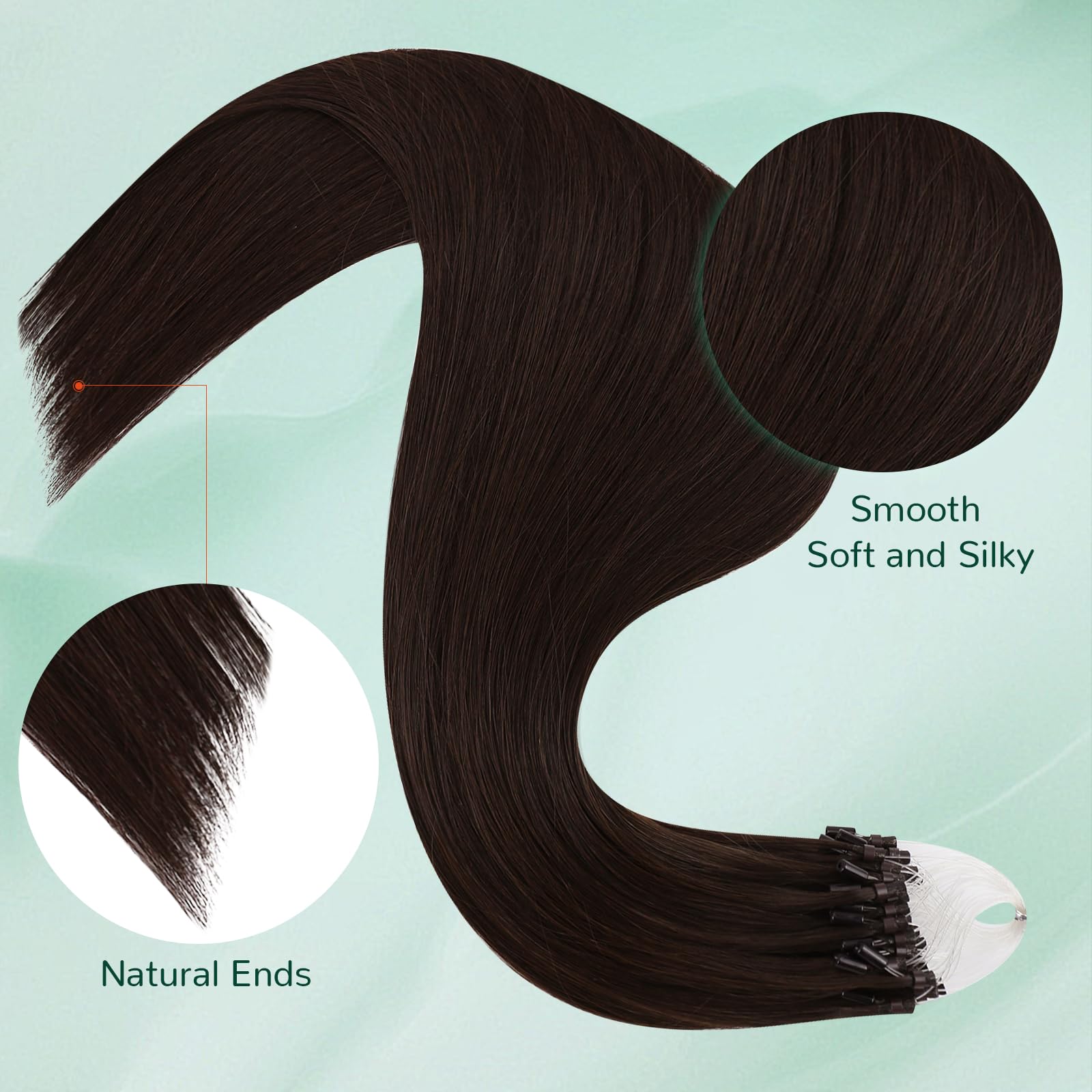 Easyouth Nano Hair Extensions Real Human Hair Blonde Nano Beads Hair Extension Human Hair Platinum Blonde Nanos Loop Hair Extensions Pre Bonded for Natural Look 14 Inch 50g 1g/Strand #1000 — view 184