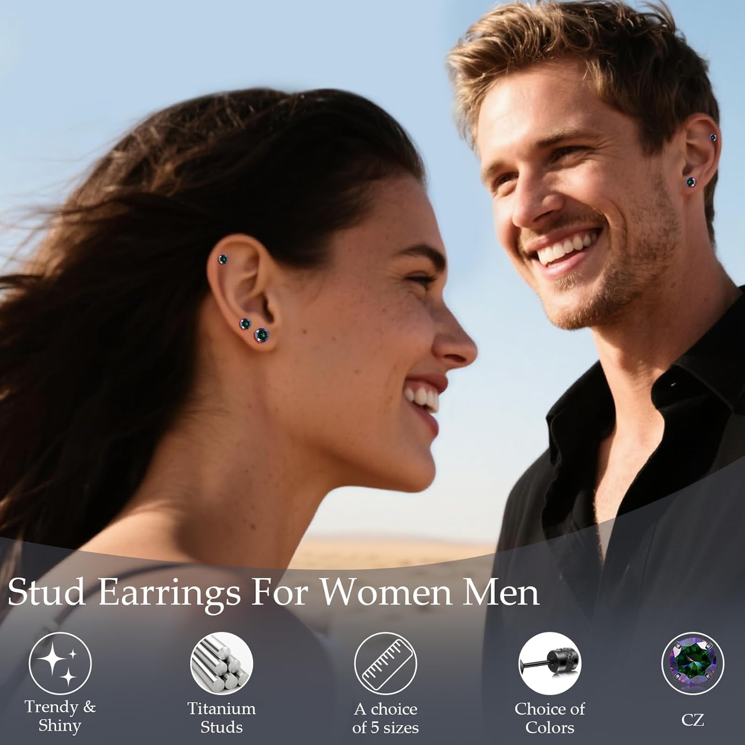 Limerencia G23 Titanium Screw Back Earrings, 20G F136 Implant Grade Pure Titanium Earrings for Women Men, 5A Cubic Zirconia 3 4 5 6 7 mm Hypoallergenic Cartilage Earring Studs - Image 2