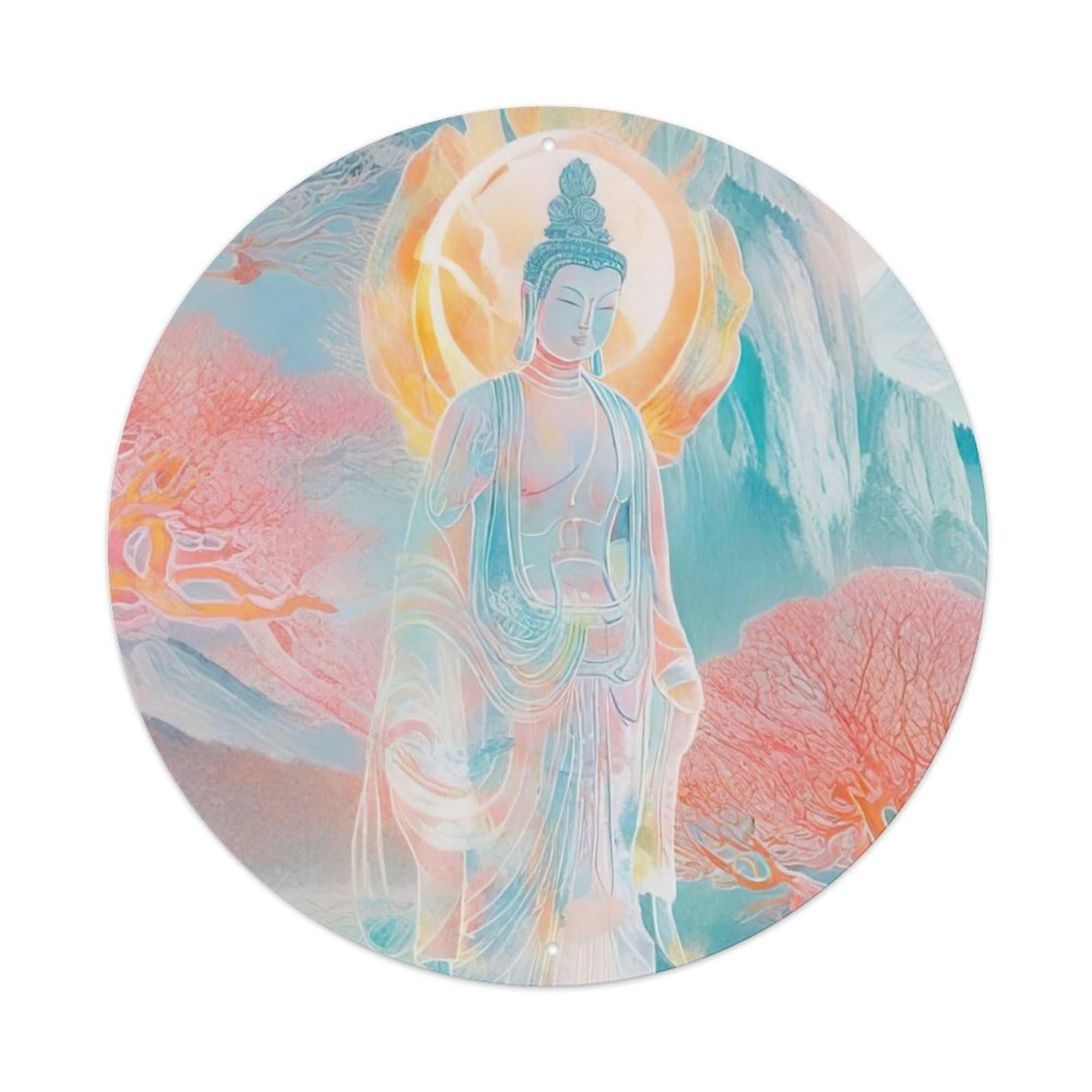 Buddhism Artwork Standing Buddha Metal Tin Sign