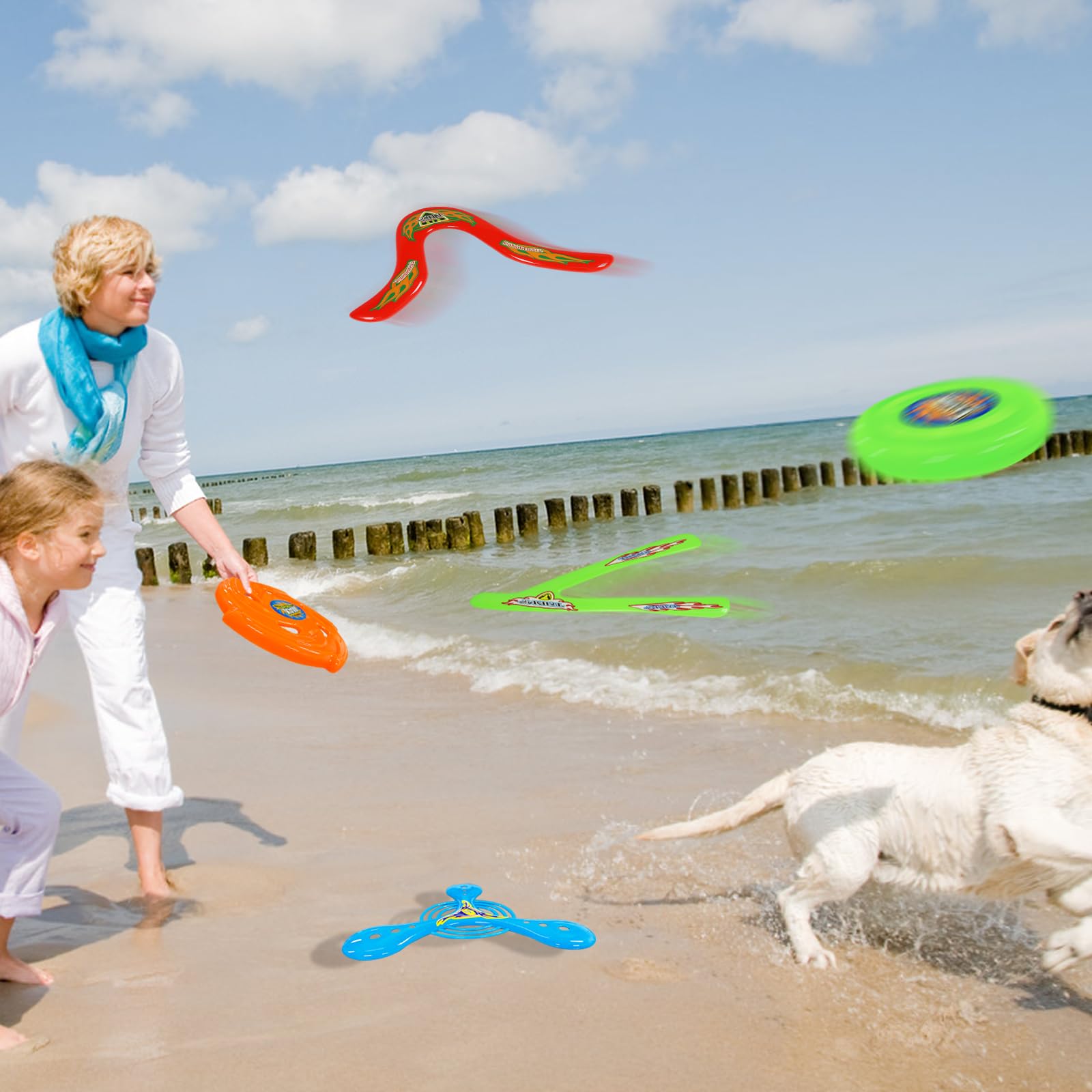 6 Pezzi Set di Boomerang, Boomerang a Forma di V, Boomerang per Principianti Set, Giochi Interattivi Genitore Figlio, Giocattoli per Bambini, All'aperto per Principianti
