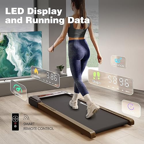 Miniatura 4 de Cinta de correr para debajo del escritorio, caminadora 2 en 1 para el hogar, caminadora pequeña con control remoto, mini caminadora portátil de 265