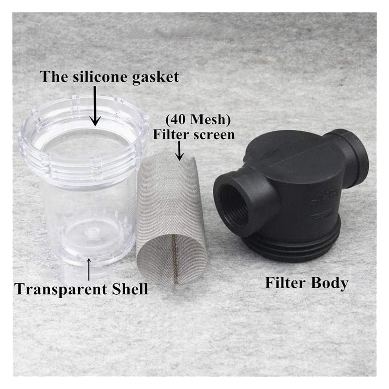 Filtro para manguera, 1 filtro de malla en línea, tubería riego alto caudal(1 Inch 40 Mesh)