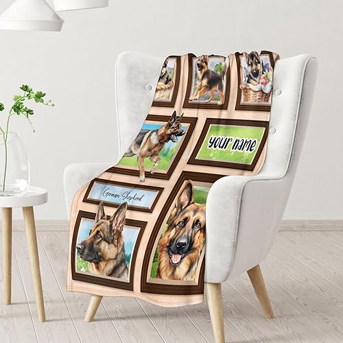 Miniatura 8 de Manta personalizada de pastor alemán para bebé, 40 x 50 pulgadas, manta suave, mullida y acogedora, bonita manta naranja para sofá, sala de estar y
