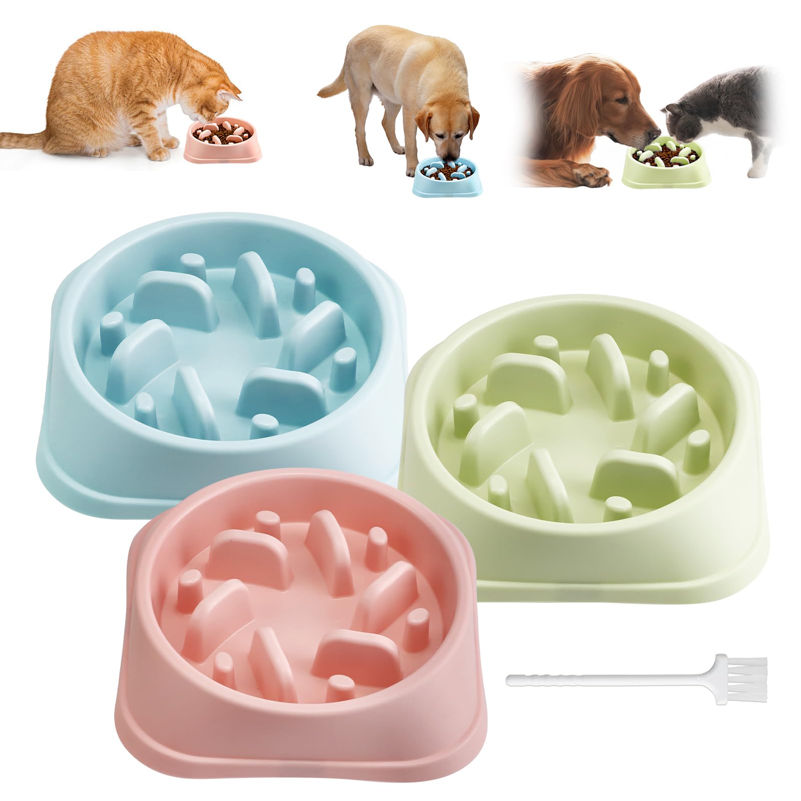 Juego de 3 comederos interactivos Antideslizantes para Perros