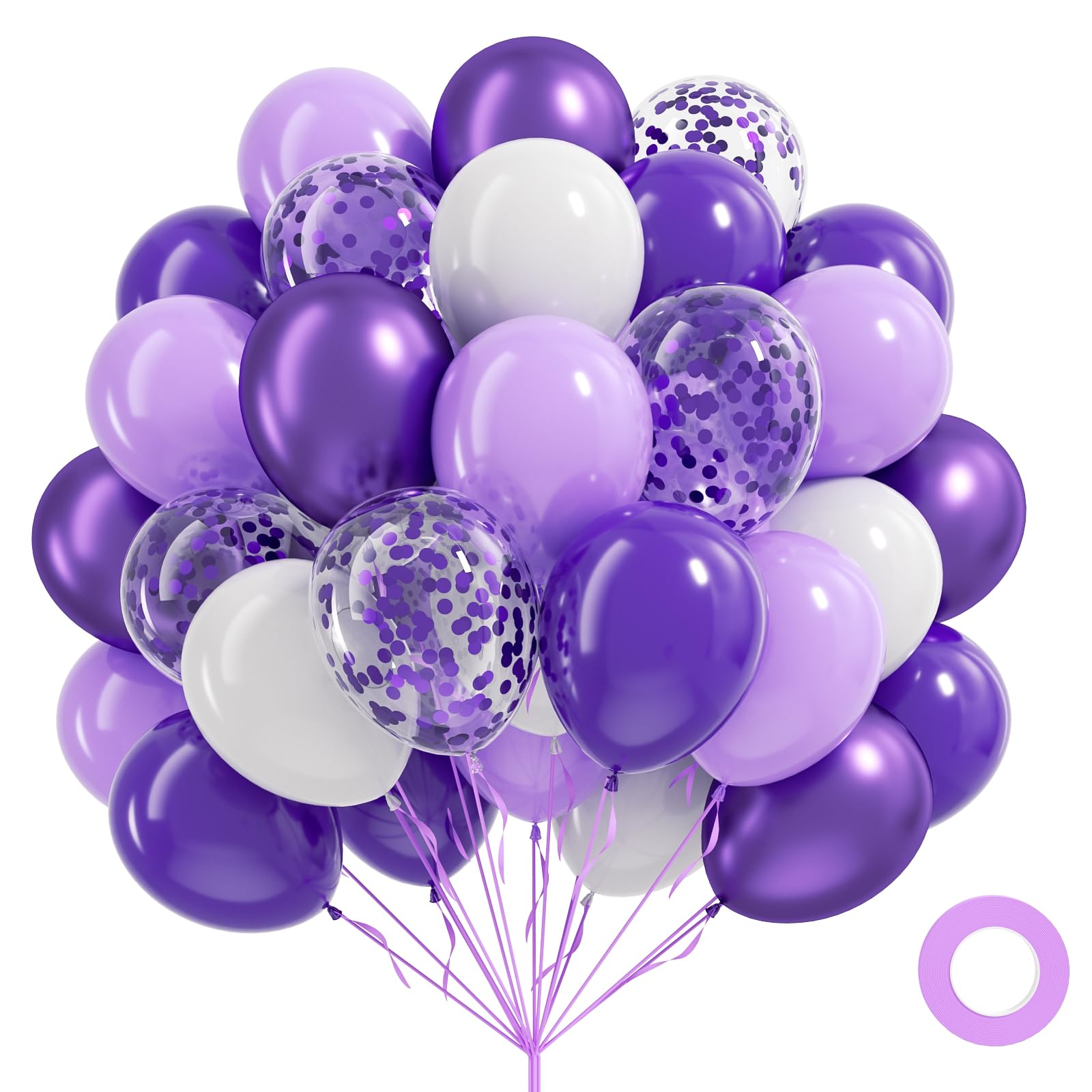 Ecumutex 60pcs Purple Balloons 12inch - decorations | Mubboo