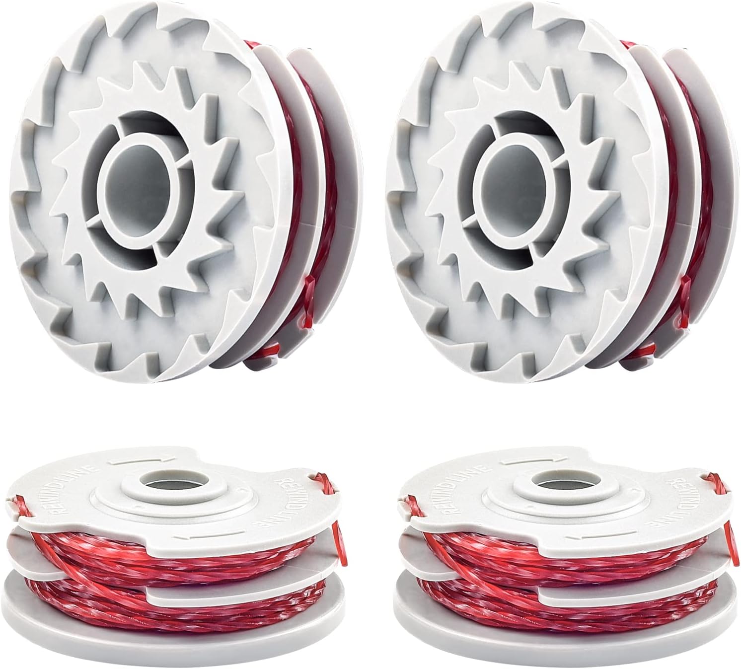 4 Pcs Strimmer Spool Line Φ1.5mm 11m for Flymo FLY021 / 513937190 Double Autofeed Spools and Line Strimmer Wire Replacement Compatible with Flymo CONTOUR 500 XT/POWER TRIM 500 XT/MINI TRIM/MULTI TRIM