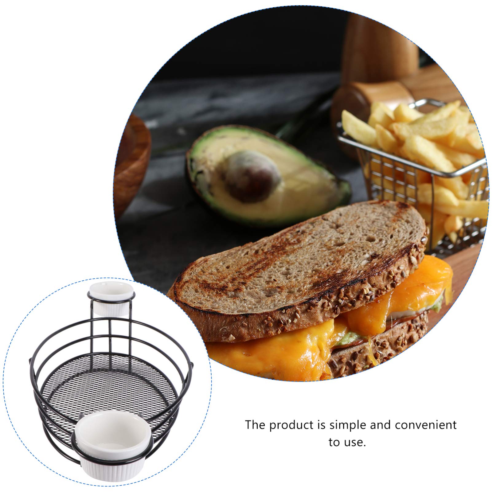 Porte-Frites Avec Récipients à Sauce - Paniers Alimentaires Réutilisables Pour Maison, Camping Et Fêtes