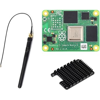 Waveshare CM4 Computing Module Core Board with Heatsink & Antenna Upgraded Quad Core 64bit CPU 1GB LPDDR4 SDRAM 16GB eMMC Flash Dual HDMI 4K Output
