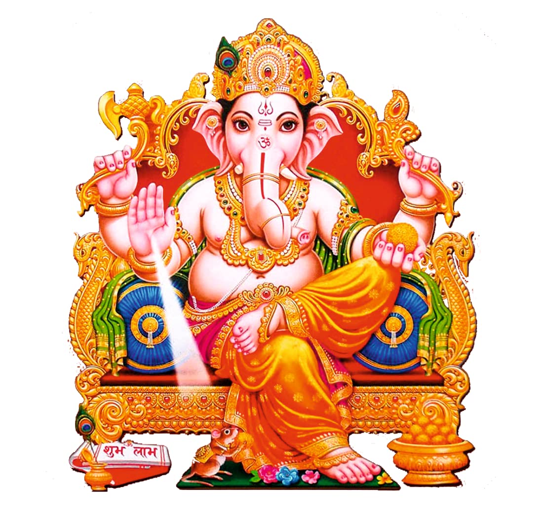 Akki Wold Shri Ganesh Ji God Wall Sticker for Pooja Room, Living Room, Kids Room, Office, Hall (Muticolor, Size - 47Cm X 44Cm)-image-7