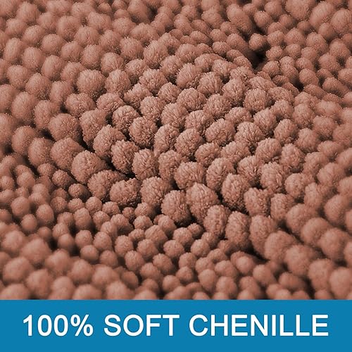 Miniatura 9 de Juego de 2 alfombras de baño, juego de 2 alfombras de contorno de baño, juego de alfombras de baño de contorno antideslizante, ultra gruesas,