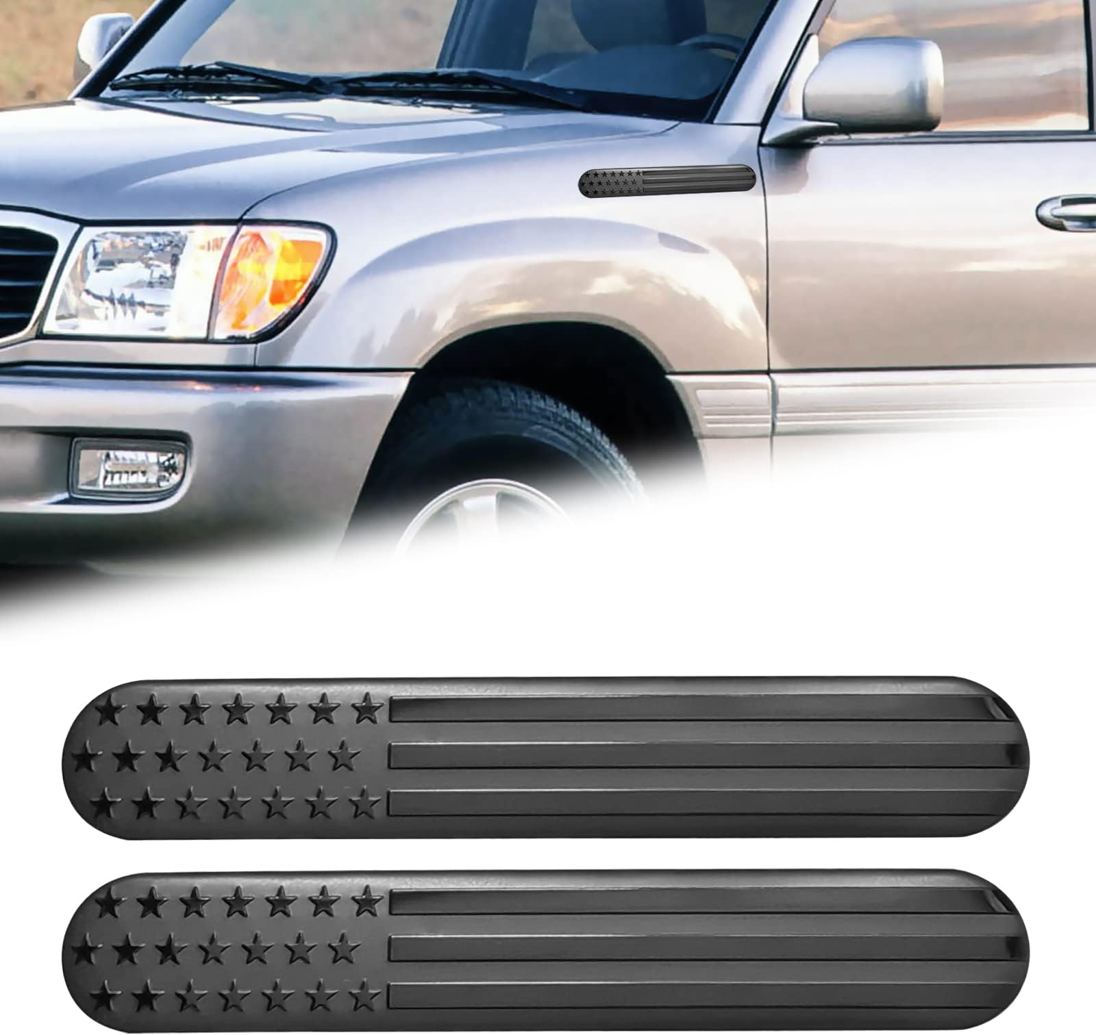 1X US USA Flag Sticker American Emblem Metal Badge Decal Car