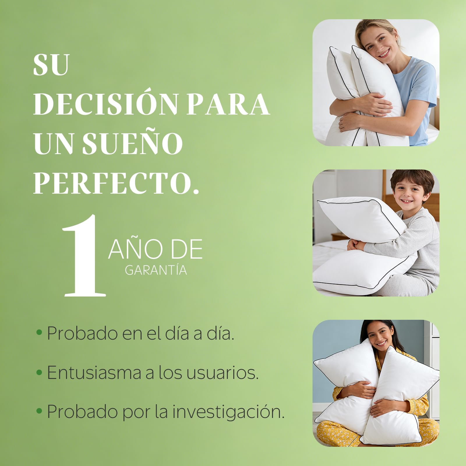 APSMILE - Almohada Plumas de Ganso 50x75 | Exterior: 90% Blanco Plumón | Interior: Mezcla de Plumas | Funda de Pillows: 100% Algodón Orgánico | Máximo Confort y Suaves| Pack de 2 Unidades