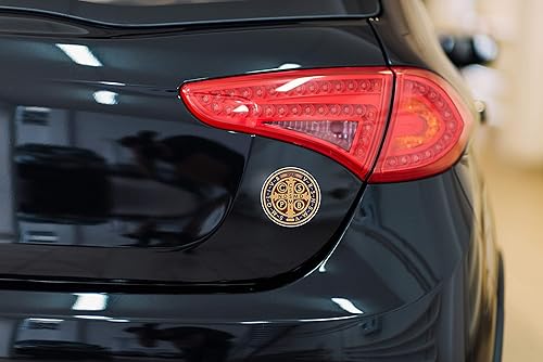 Miniatura 3 de Calcomanía de vinilo con medallón de San Benito Medalla de San Benito para automóvil, camión, SUV, impermeable (23 x 23 pulgadas)