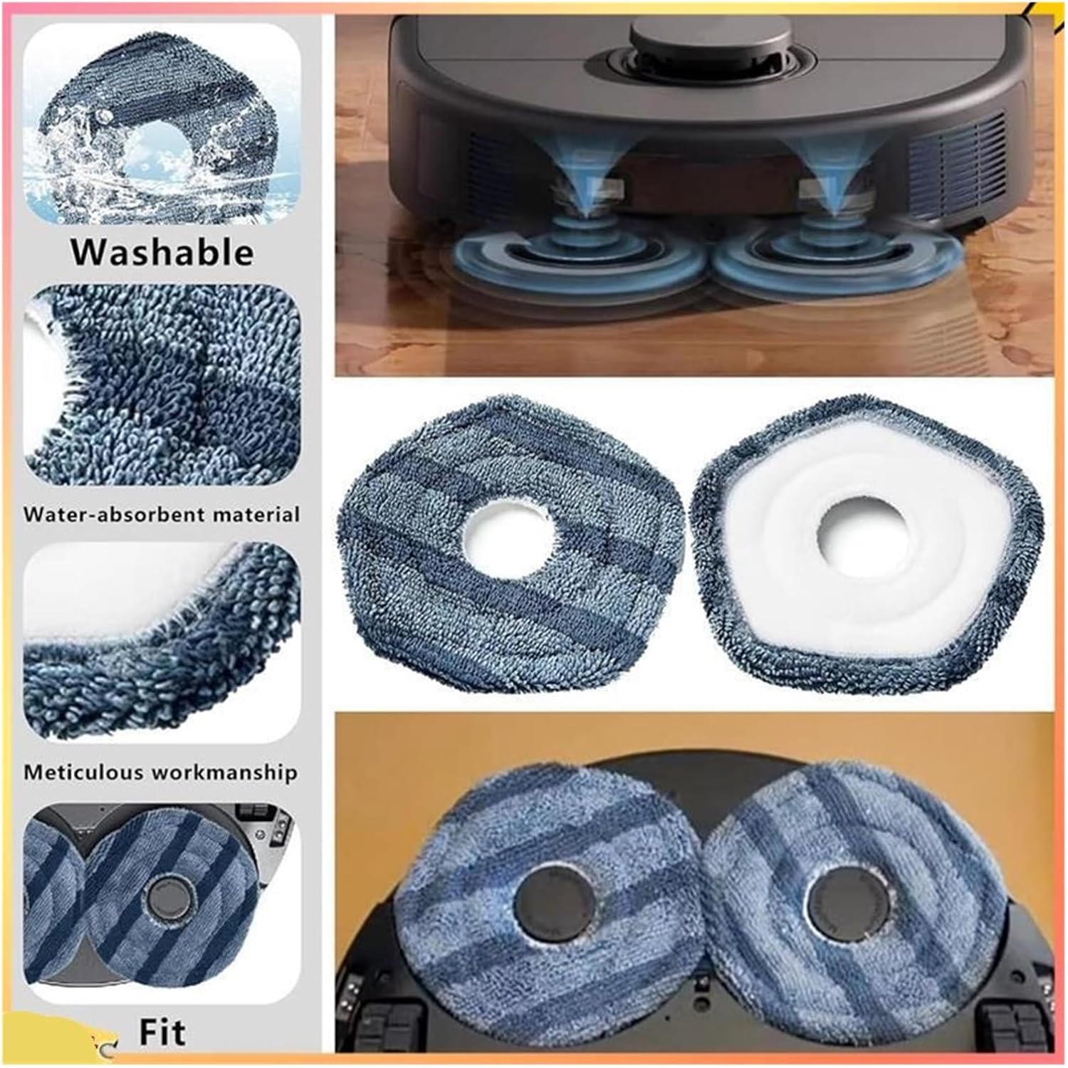 mop pads, Compatible For Eufy X10 Pro Omni Robotic Vacuum Cleaner Main Side Brush Hepa Filter Mop Cloth Dust Bags Replacement Parts,for cleaner accessory