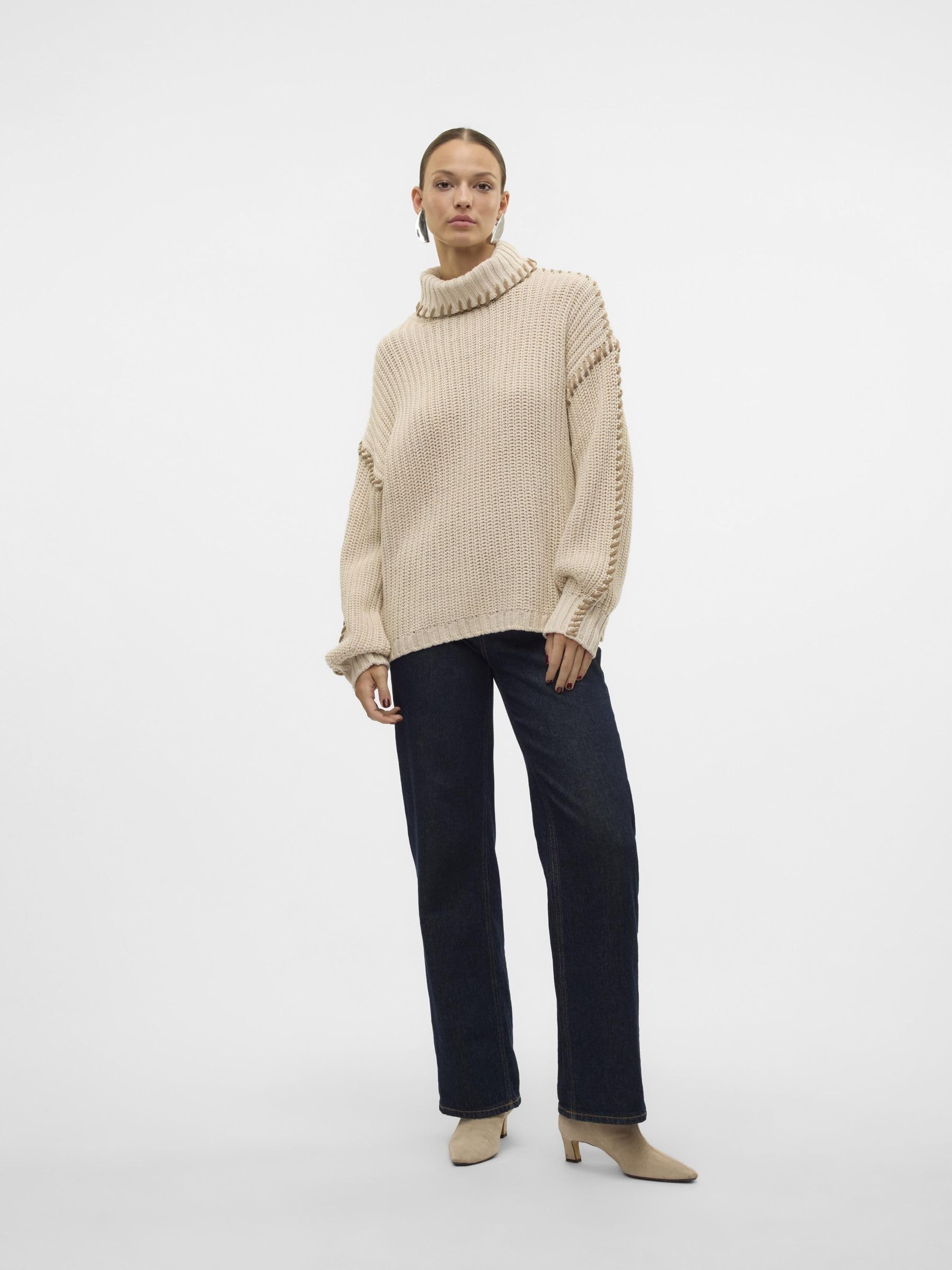 VERO MODA Knitted Pullover VMNEWCREAM Pullover