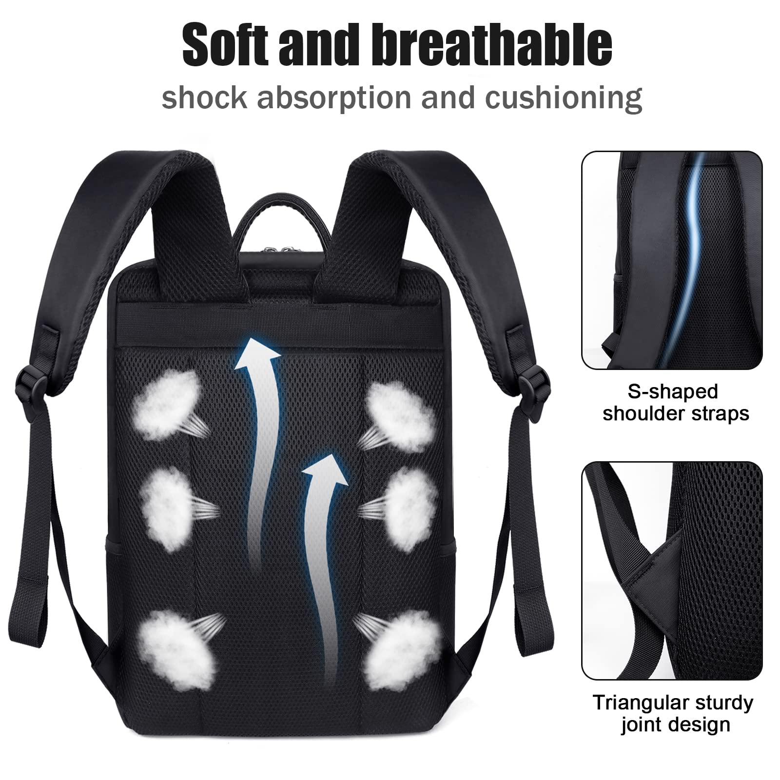 Zaino Uomo Antifurto, Zaino Porta PC Uomo Con Multi-scomparti, Notebook, Per Viaggio d'Affari, Lavoro, Scuola