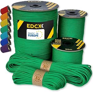 EDCX 4mm Nylon Paracord 550 30m (100 voet) - Type III, 100% Nylon Touw, 7 Strand Touw, 4mm Nylon Touw in Effen Kleuren (Army Green, 30 m EDCX 4mm Nylon Paracord 550 30m (100 voet) - Type III, 100% Nylon Touw, 7 Strand Touw, 4mm Nylon Touw in Effen Kleuren (Army Green, 30 m