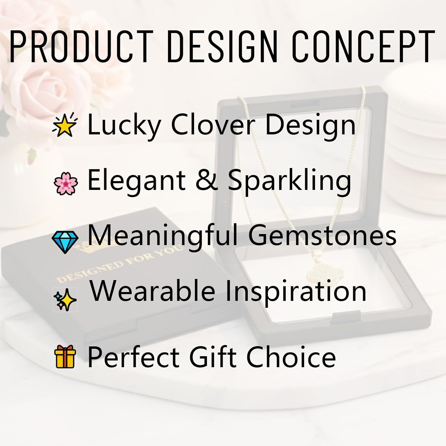 18K Gold Plated Diamond Four Leaf Clover Necklace for Women – Adjustable Chain with Sparkling CZ Pendant, Elegant and Lucky Fashion Jewelry Gift - Image 3