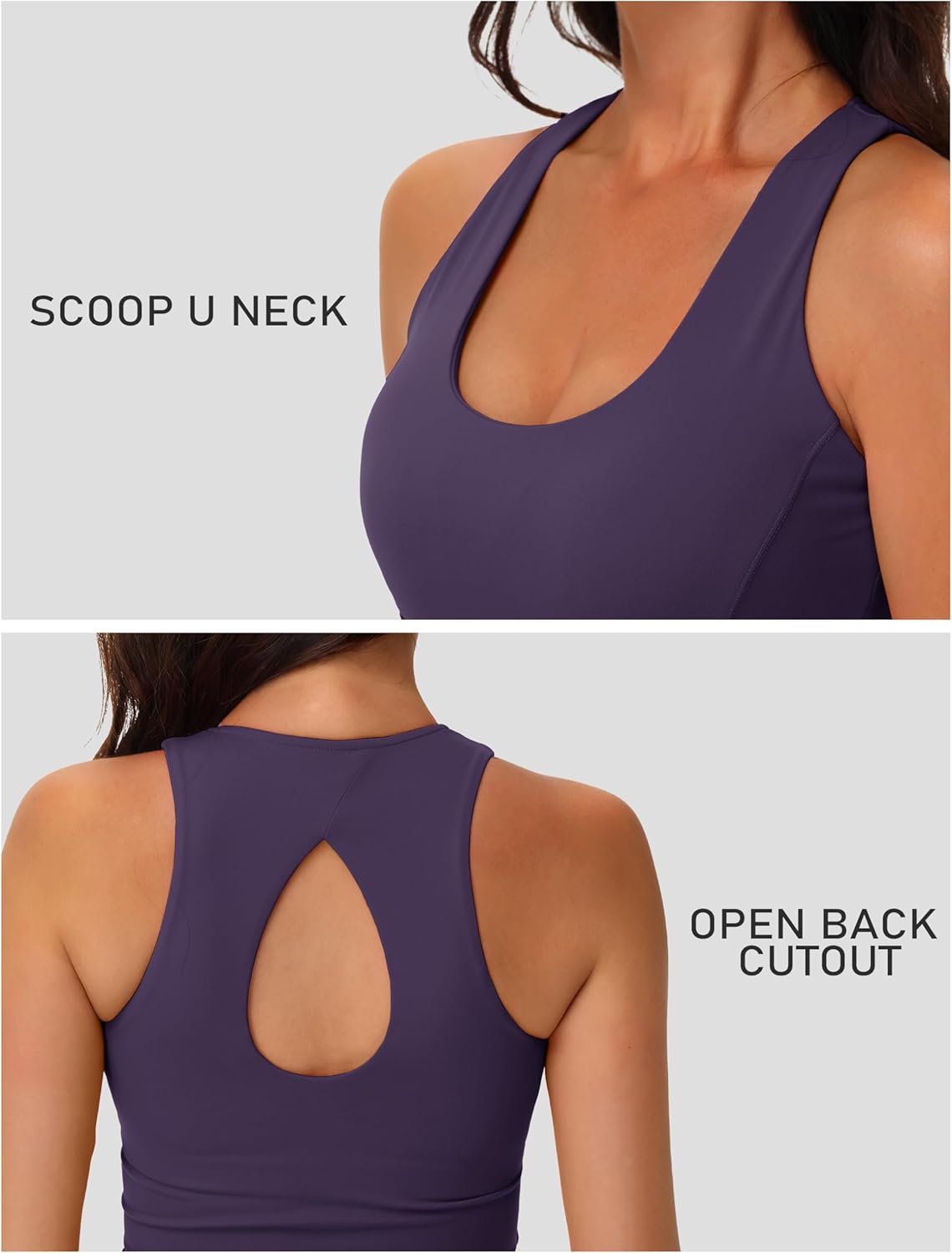 MAGCOMSEN Women's Workout Tank Tops with Built in Bra Athletic Racerback Support Tanks Padded Fitted Yoga Crop Gym Activewear - Image 6