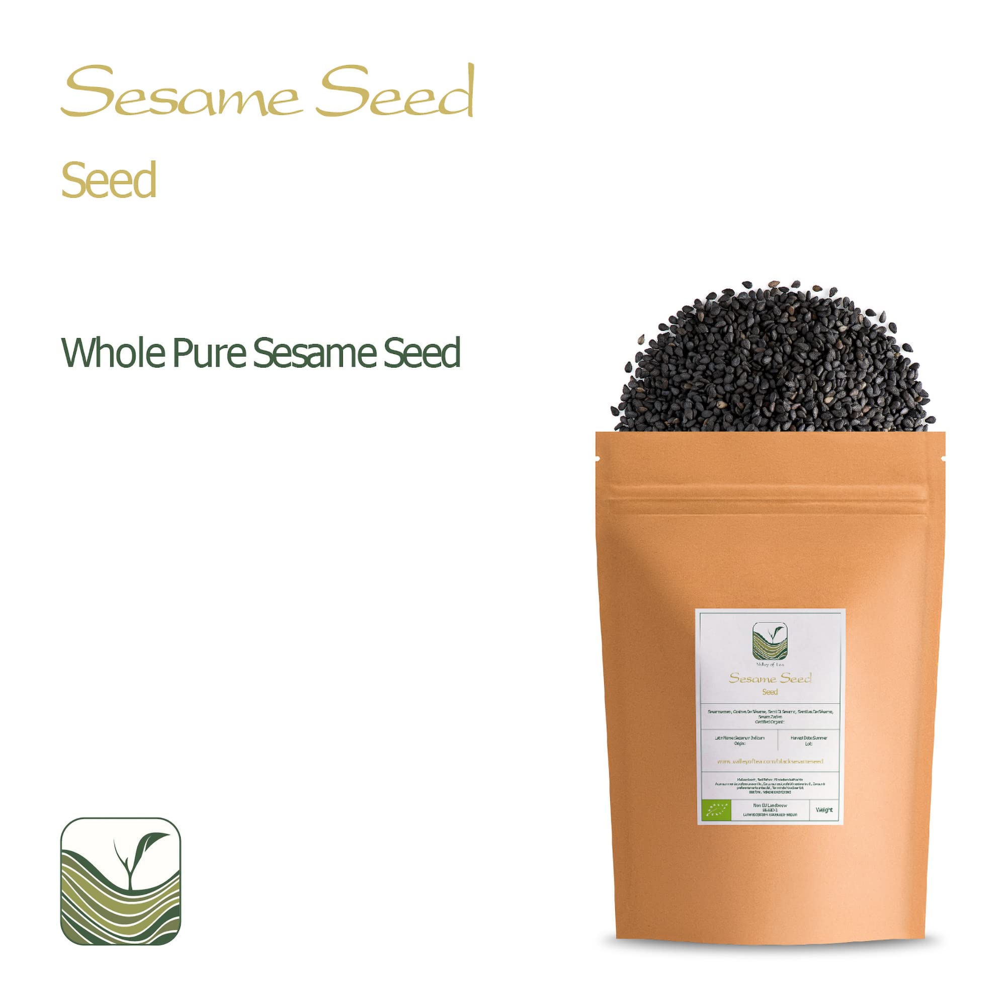 Semi di sesamo nero interi biologici - Semi di sesamo scuri non trattati