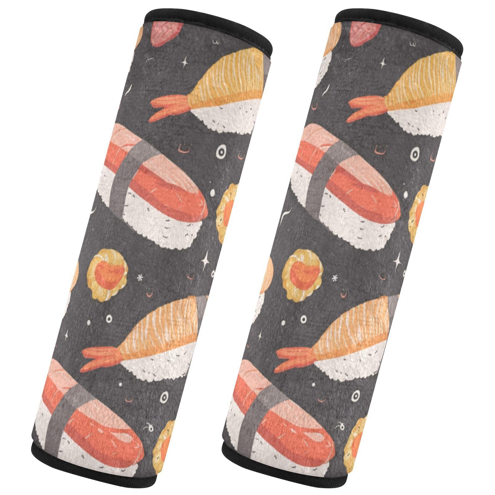 Seat Belt Covers 2 Pack Shrimp Sushi Car Seat Strap Covers Super Soft Car Seat Neck Cover for Boys Girls Adults Babies S