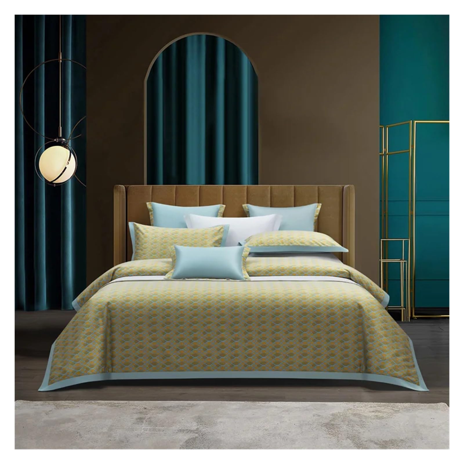 Sbcgfy A Bed Four Pieces Set, 1000Tc Egyptian Cotton Bedding Sets Duvet Cover Fitted Sheet Elastic Linen Pillowcase 4Pcs,-Fitted Bed Sheet-Queen 4Pcs