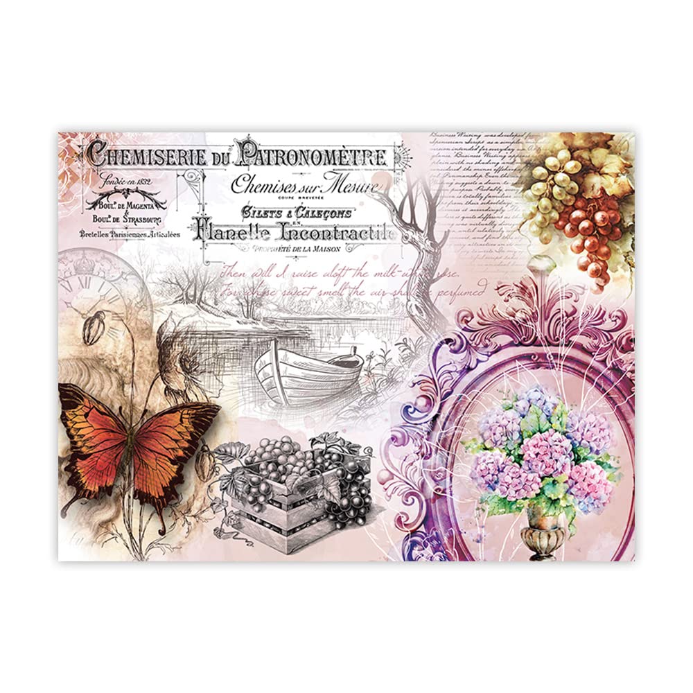 iCraft Decoupage Rice Papers, DP 3038 for DIY Art | Craft | Scrapbooking | Card Making | Home Decoration | Wood Craft | Wooden Cut Outs | Decoration | (Pack of 2 Pcs)