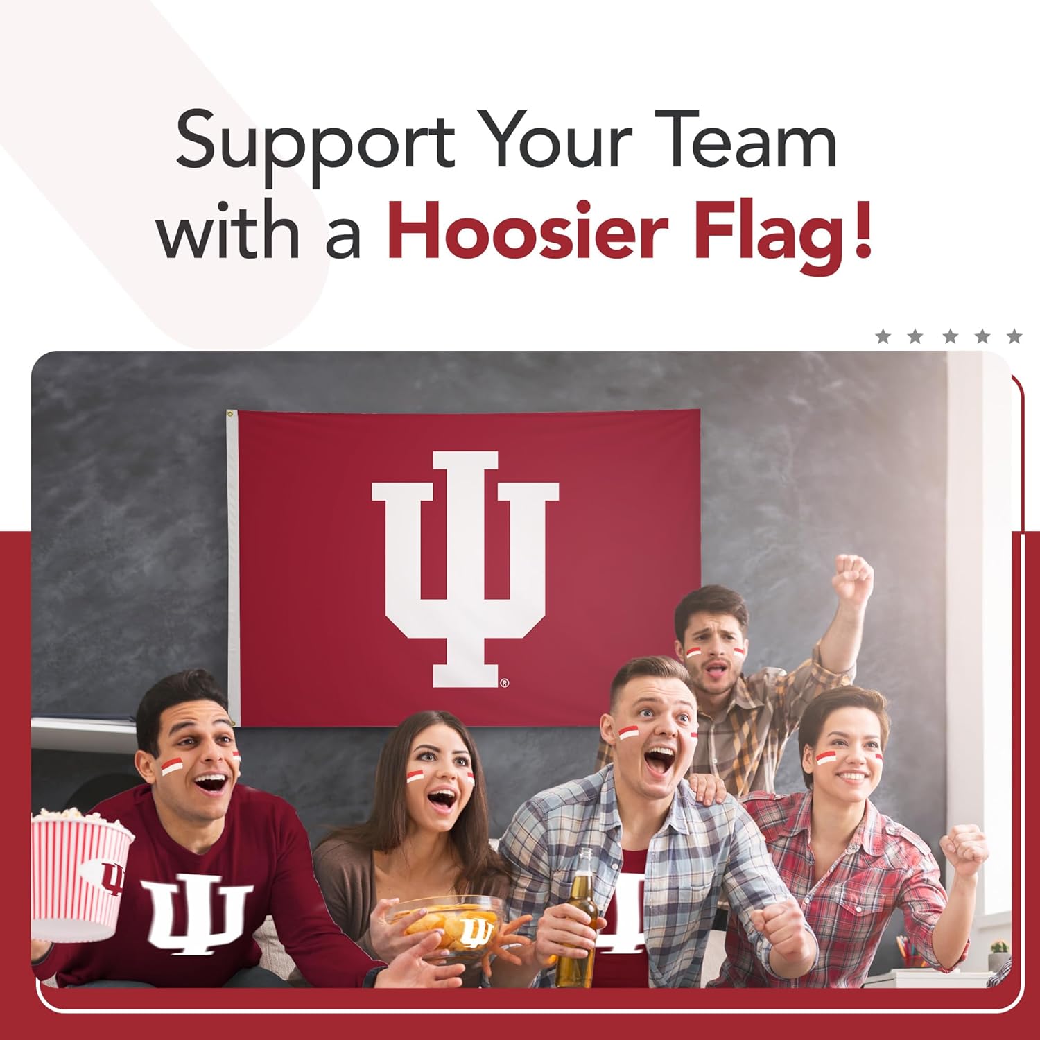 Indiana Hoosiers College Sports Printed Flag - NCAA Licensed - Nylon - School Banner (Red) (4' x 6') - Image 4