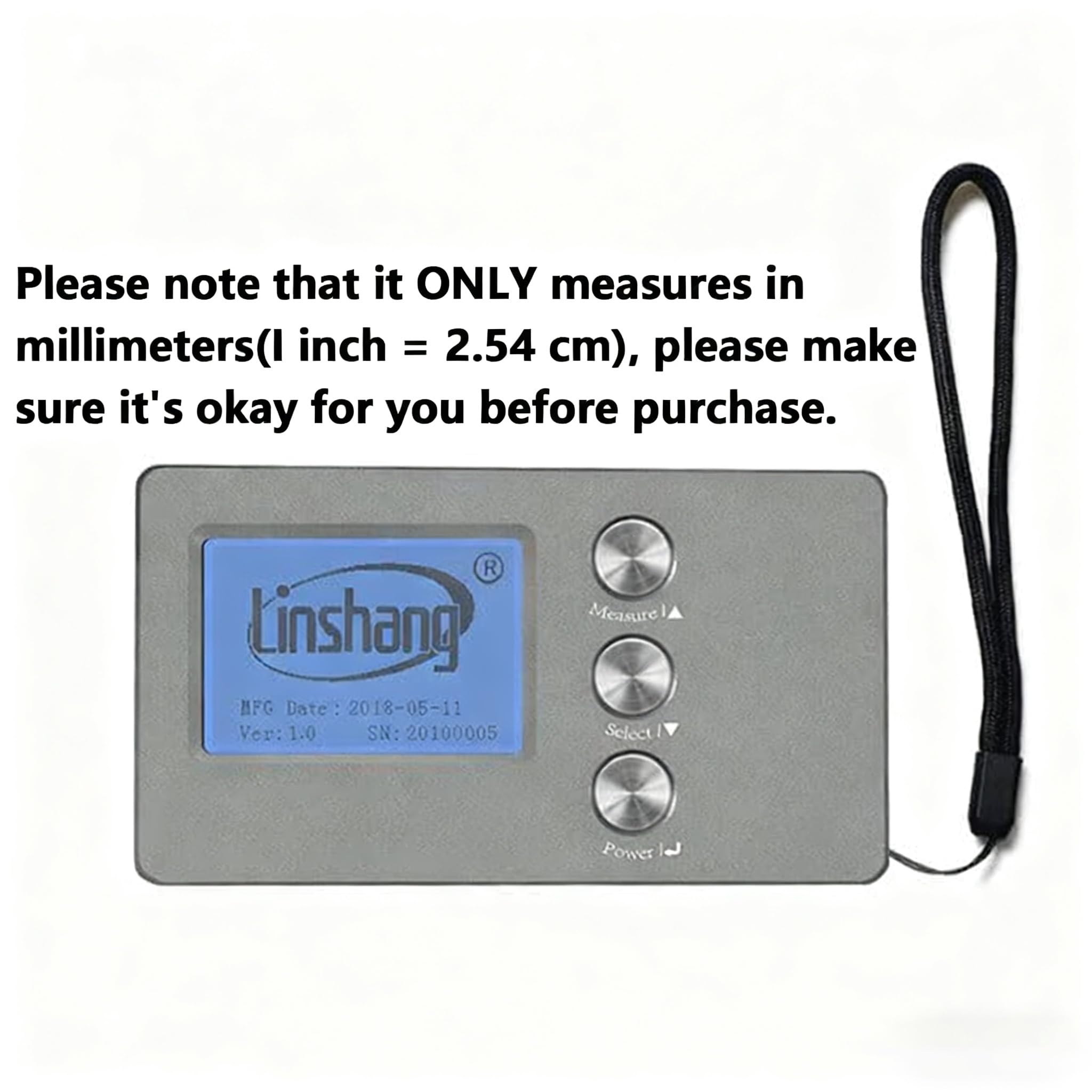 Medidor Digital de Espesor de Vidrio Rango: Espesor de Vidrio 70 mm, Intercapa de Aire 45 mm para Ventanas y Puertas Aislantes de Cristal Templado Triple Precisión Más o Menos 0,1 mm