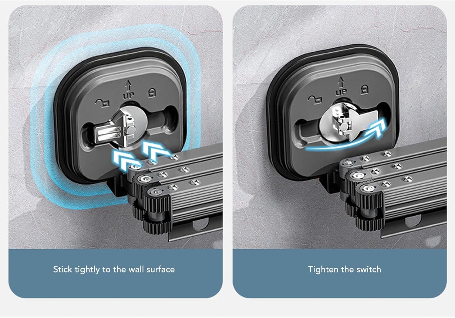 Yctze Wall Mounted Clothes Drying Rack, Retractable Laundry Drying Rack Space Saving Laundry Hanger Dryer Rack with Suction Cup for Bedroom Balcony Bathroom, Gray (Tri Fold