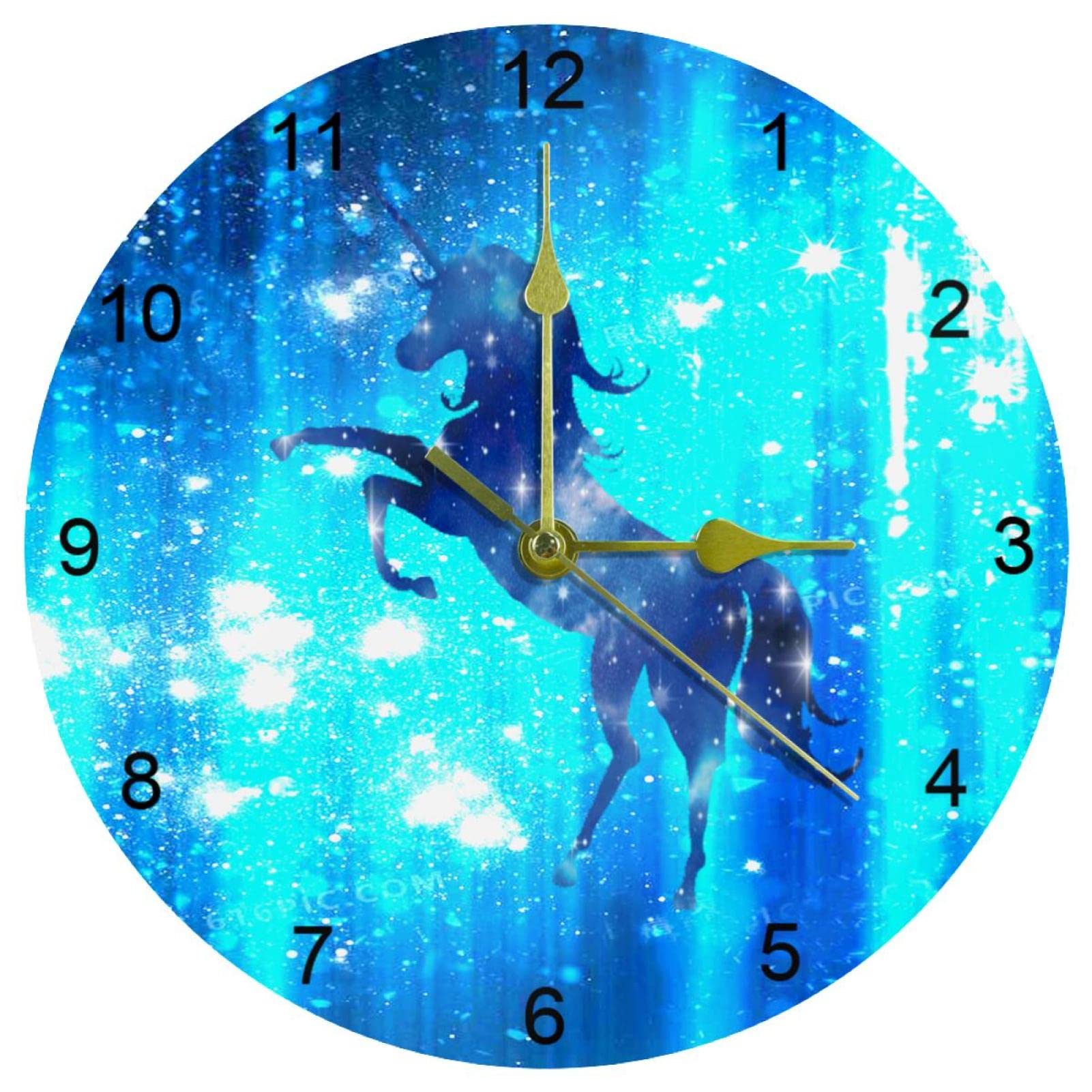Horloge murale silencieuse licorne à quartz qui élimine les bruits de tic-tac à piles