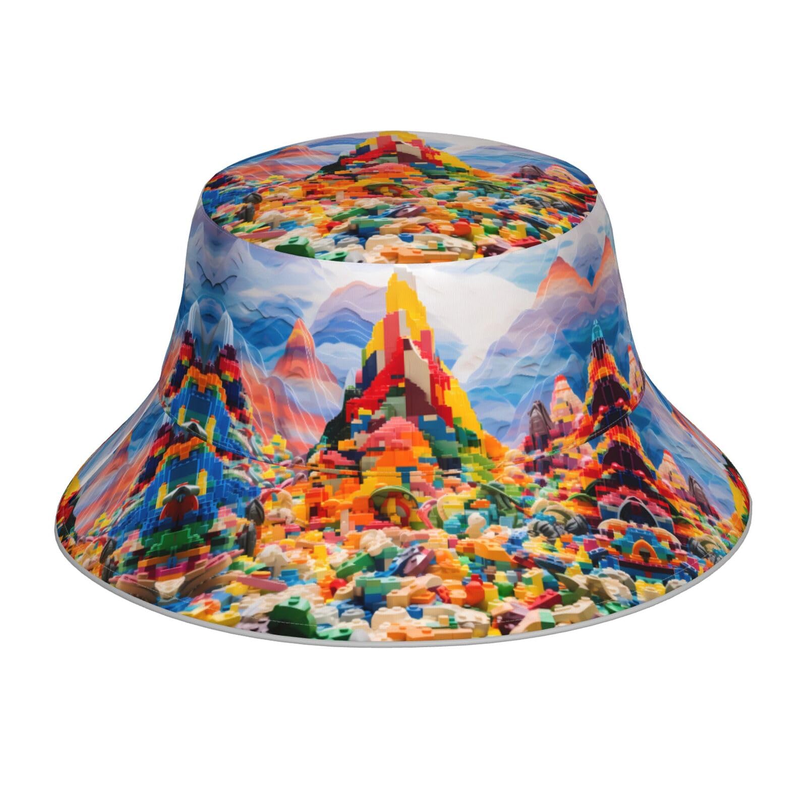 Wzywhj Unisex Black Lego (Toys) Picture Reversible Bucket Hat - For Men And Women Protection Headwear For Travel And Outdoor Activities