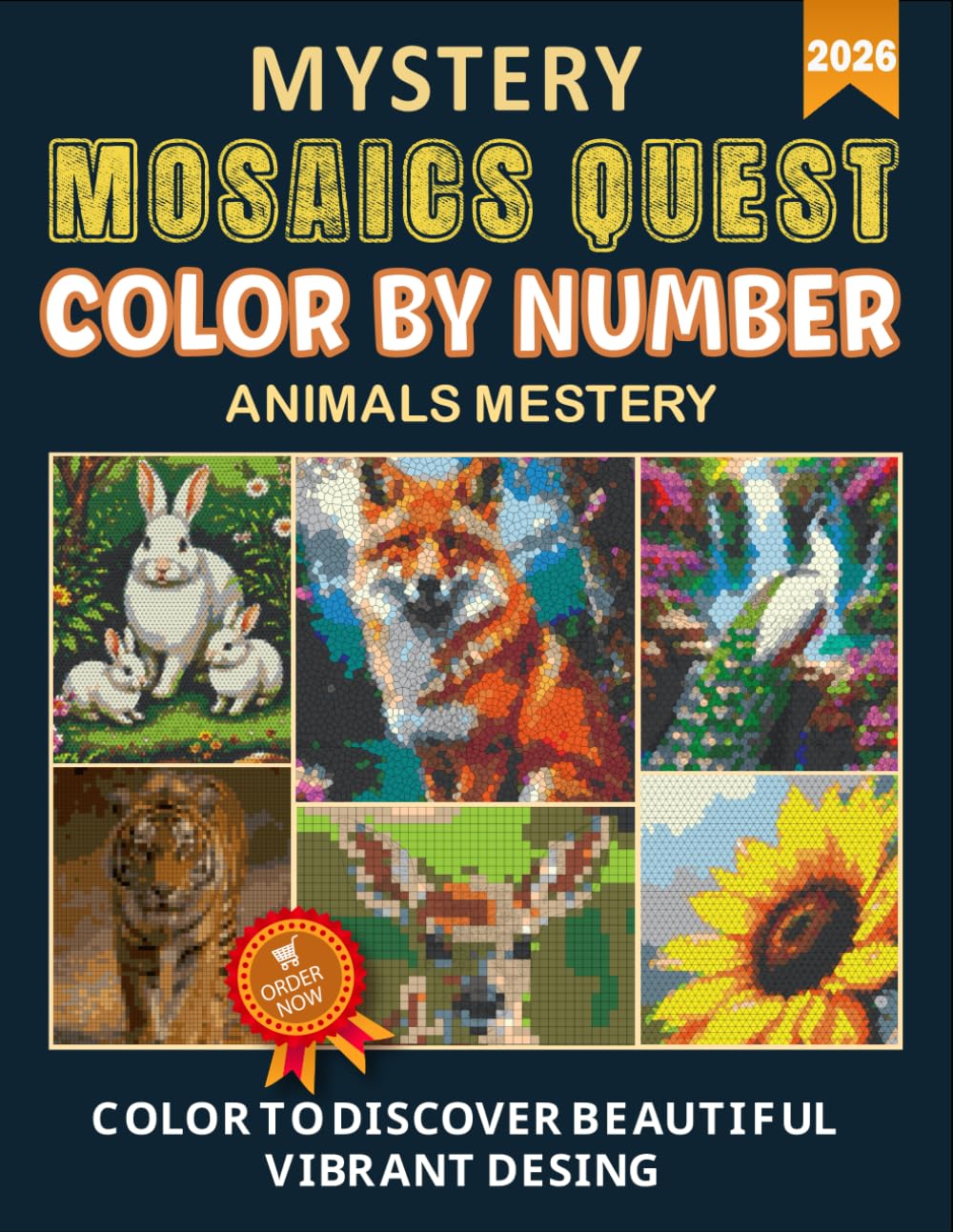 Mystery Mosaics Color By Number: Hidden Animal Mosaics for Stress Relief and Creative Fun