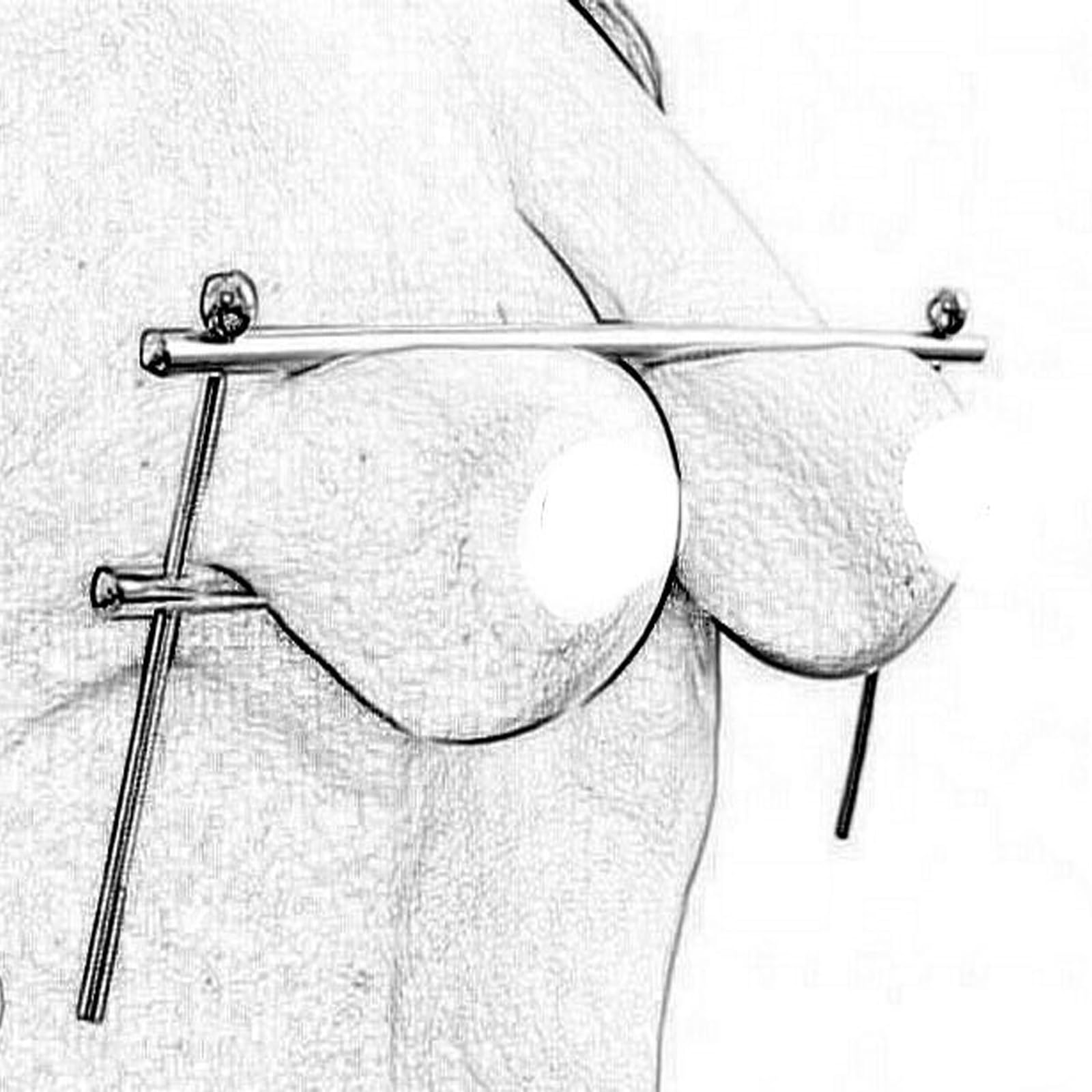 Barre d'écartement en acier inoxydable BDSM, pince de poitrine, Bondage de sein, pilier de sein réglable, bijoux de mamelon de sein, jouets sexuels SM for hommes et femmes