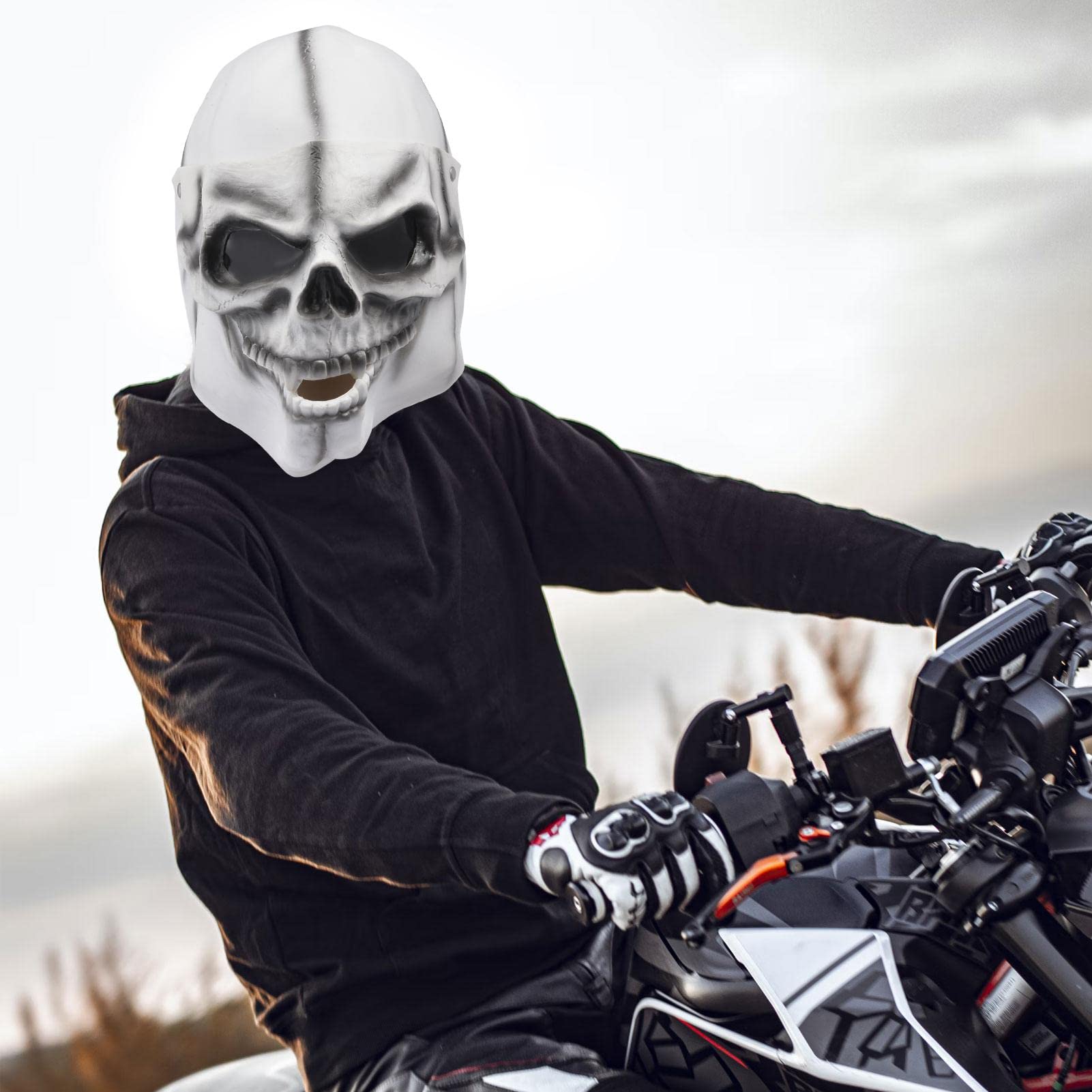 バイク用 ヘルメット 髑髏 スモークシールド イベント ハロウィンなど/ Amazon.co.jp: KJOET バイクヘルメット オートバイヘルメット フル