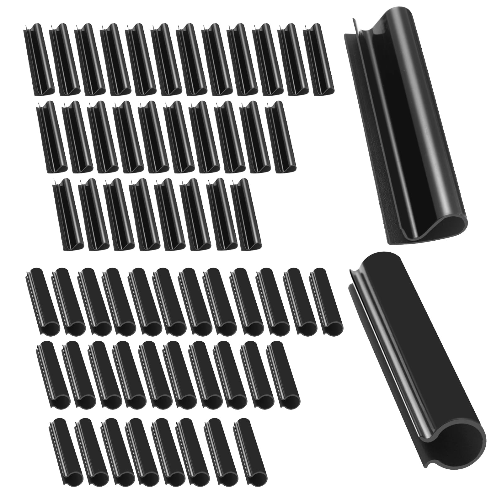 60Pcs Winter Pool Cover Clips for Above Ground Pools- 2 Shapes Pool Clips Pool Cover Clamps Black 4.7 Inch Wind Guard for Securing Tightly Cover Pool