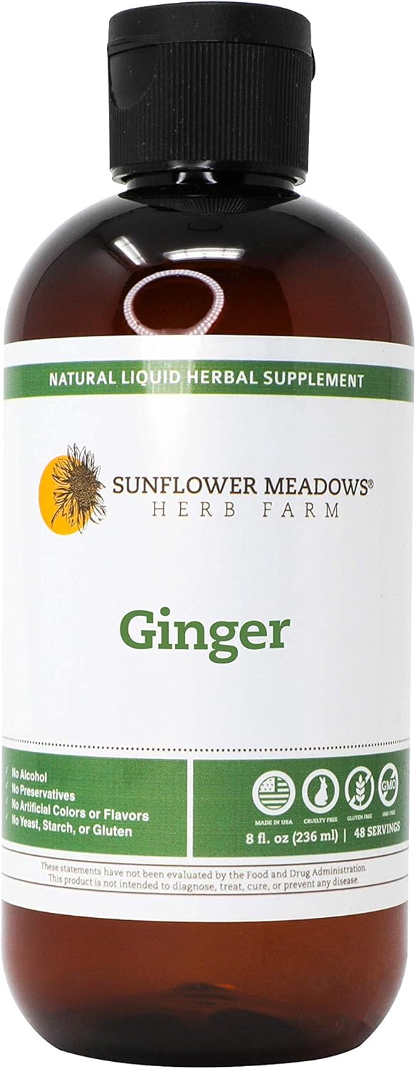Ginger Liquid Herbal Supplement - 8oz- Alcohol-Free, Non-GMO, Made with Organic Ingredients
