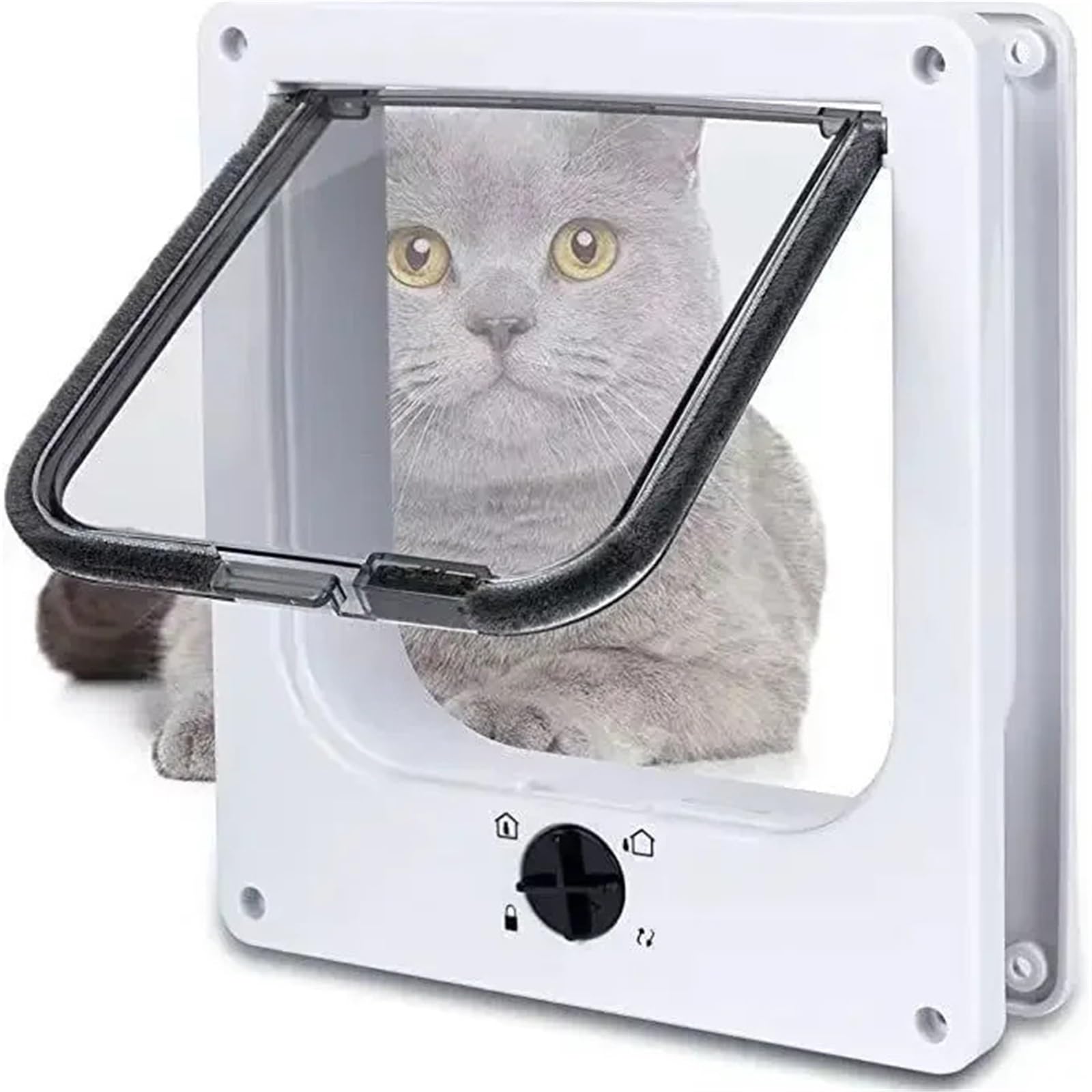 Katzenklappe Hunde-Katzen-4-Wege-Sicherheitsschloss-Tür for Kätzchen, ABS-Kunststoff, kleines Haustier-Tor-Set(Color3,XL)