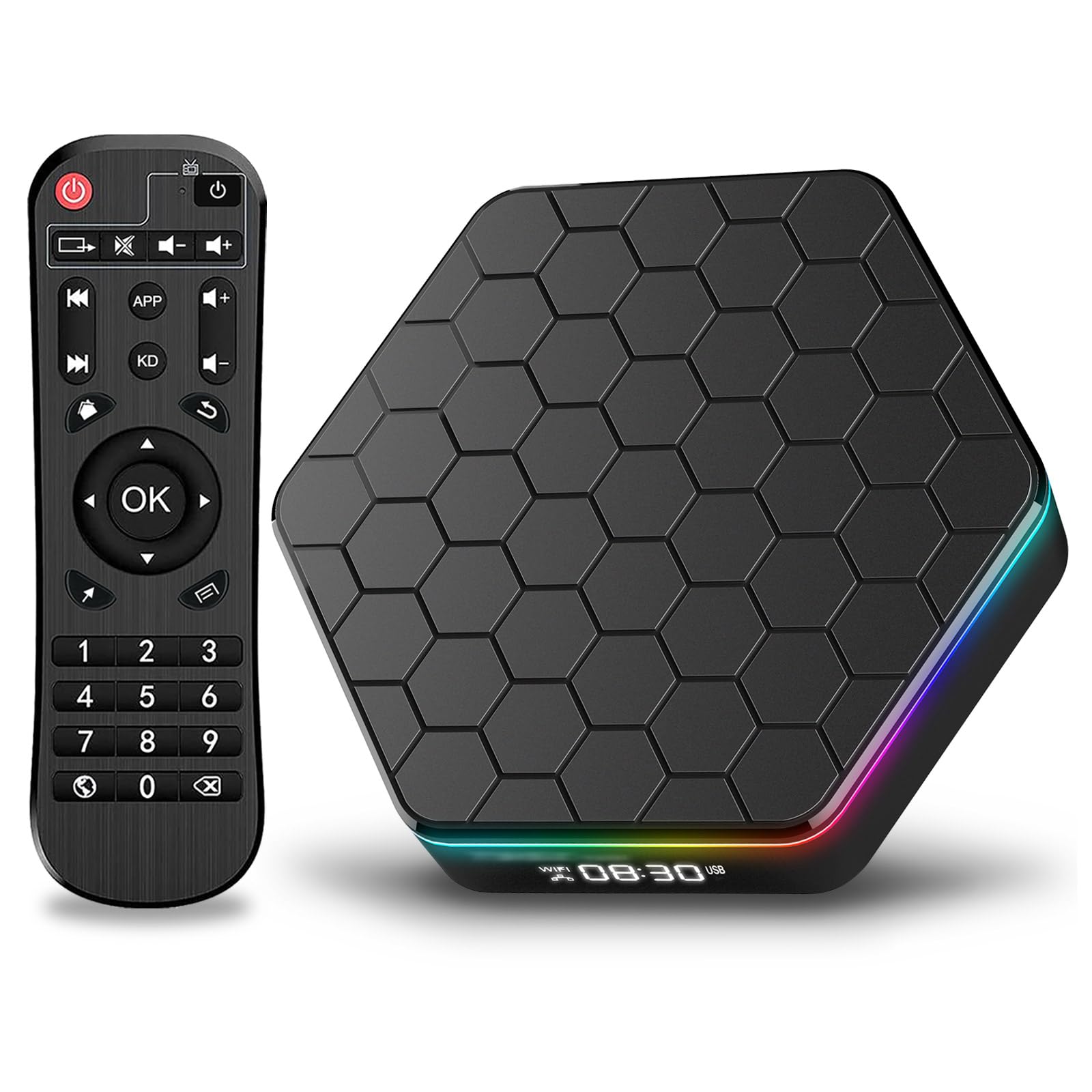Android 12.0 TV Box 2025, 6K TV Box 2GB RAM 16GB ROM Android Box with AllWinner H618 Quad-core 4K 6K Support 2.4/5GHz Dual-WiFi 3D H.265 Bluetooth 5.0 Smart TV Box