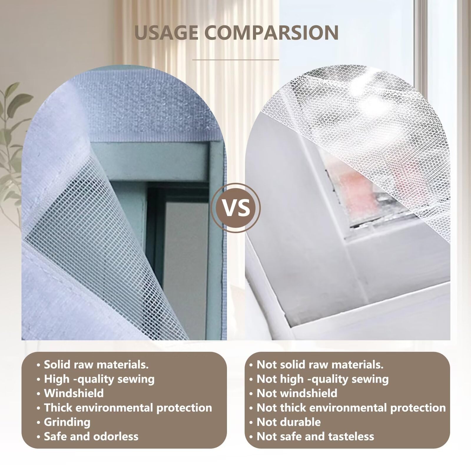 Window Insect Screen,90x110cm, Insect Mesh Window Insect Screen Without Drilling, White, W×H:90x110cm(35.4x43.3in) - Image 3