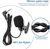 Vista 3 de Paquete de 2 micrófonos de solapa Lavalier, micrófono portátil con clip para el cuello para iPhone, iPad, Android, smartphone, podcast, PC, laptop