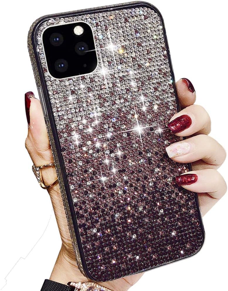 AHTONG for iPhone 11 Pro MAX Bling Case Gradient with Glitter Sparkle Diamond, Shiny Crystal Rhinestone TPU Bumper Protective Case Cover for iPhone 11 Pro MAX (Purple, iPhone 11 Pro MAX)
