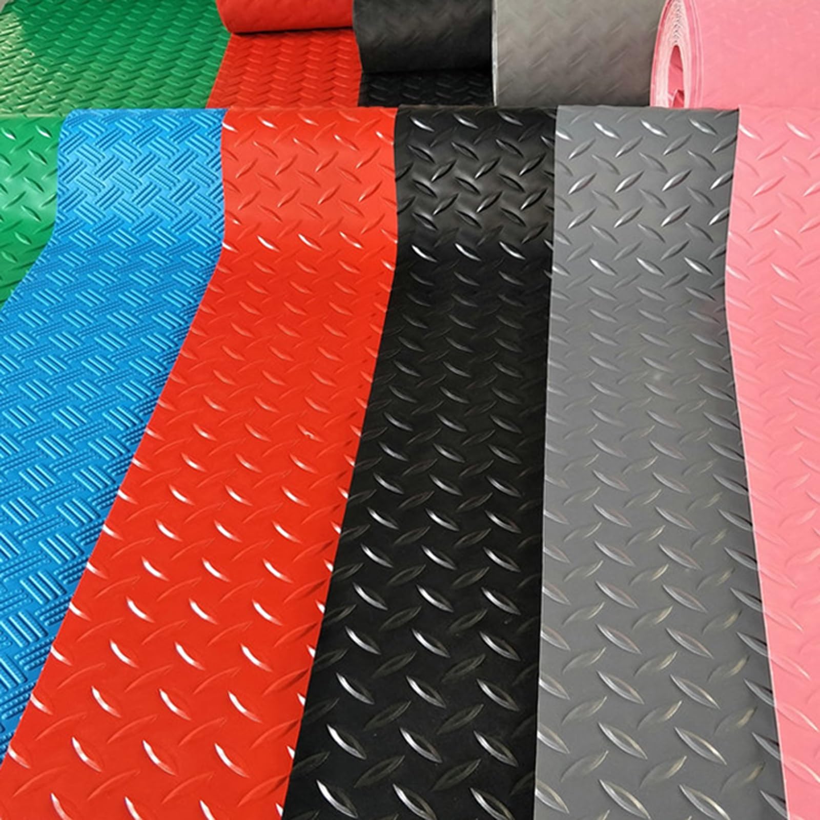 Tapis de sol de garage PVC gris robuste, rouleau de revêtement de sol de garage étanche