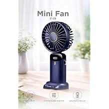 arjl  Masa st  Vantilat r Dijital G stergeli 90 Derece Katlanabilir Mini Fan F19 Lacivert