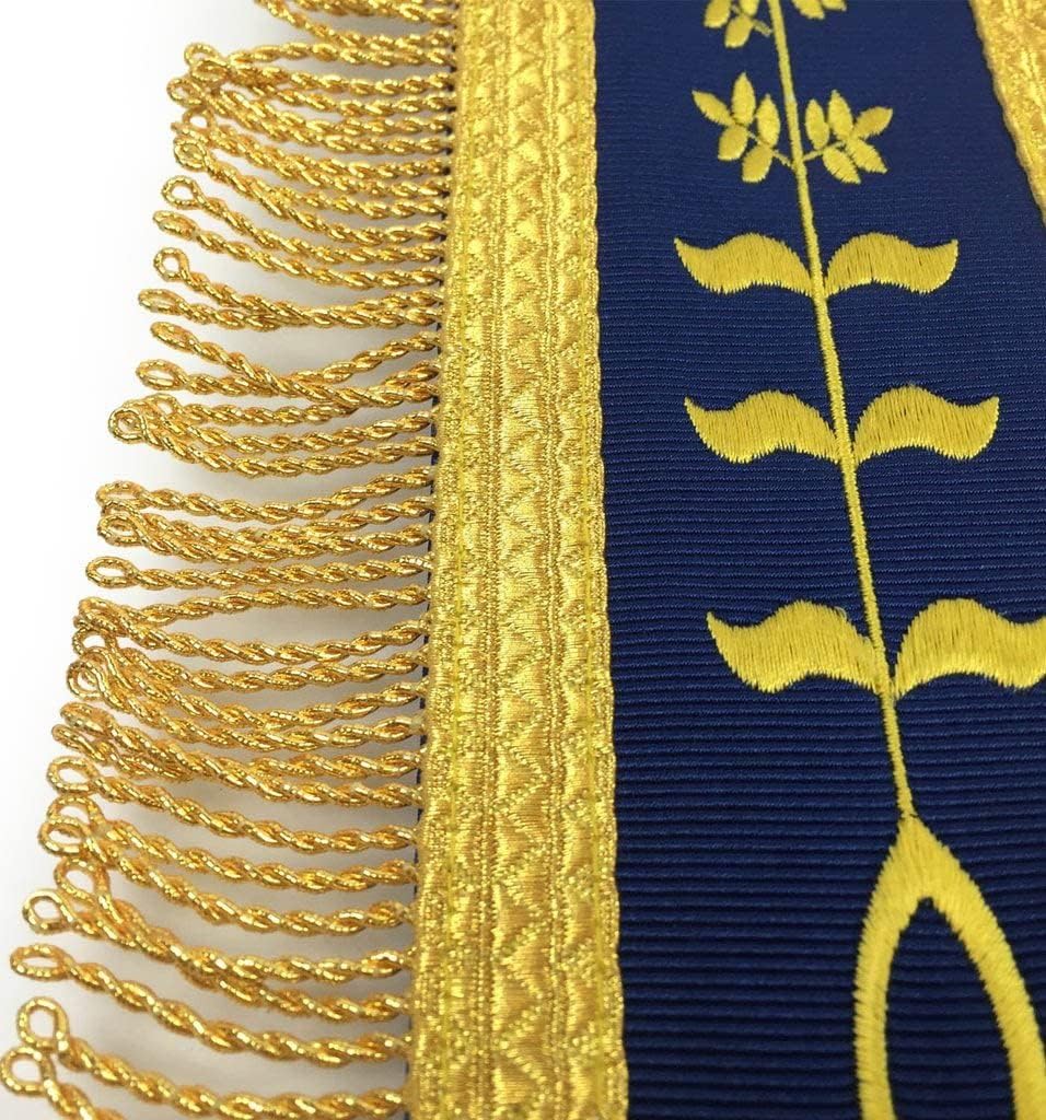 BRICKS MASONS Masonic Blue Lodge G Master Mason Gold Machine Embroidery Apron