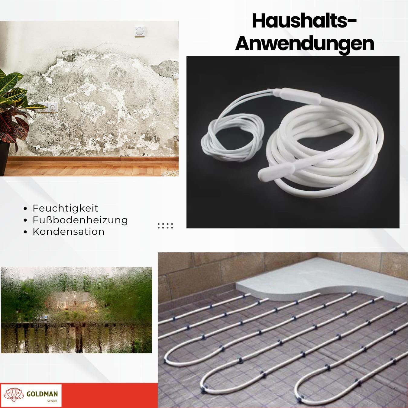 GOLDMAN SERVICE | Heizkabel bipolarer Silikonwiderstand Anti-Frost für Rohrleitungen | 2 Meter, 30 Watt | Inkubatoren, Aquarien, Reptilien, Gewächshäuser, Fermentation (2 m | 30W)