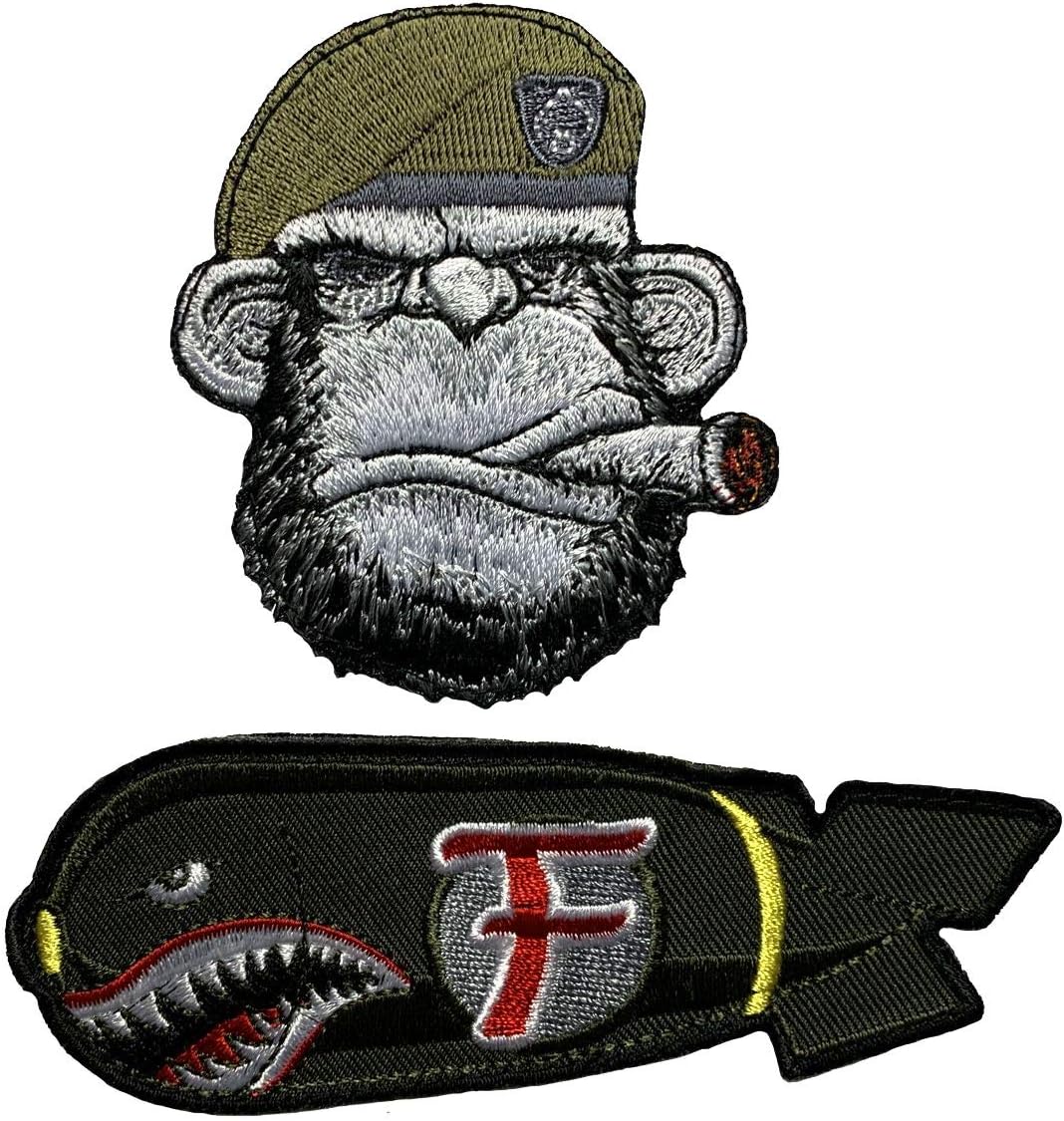 Ranger Ape Dropping F Bomb Patch [2PC Bundle Hook Fastener-MTA3]