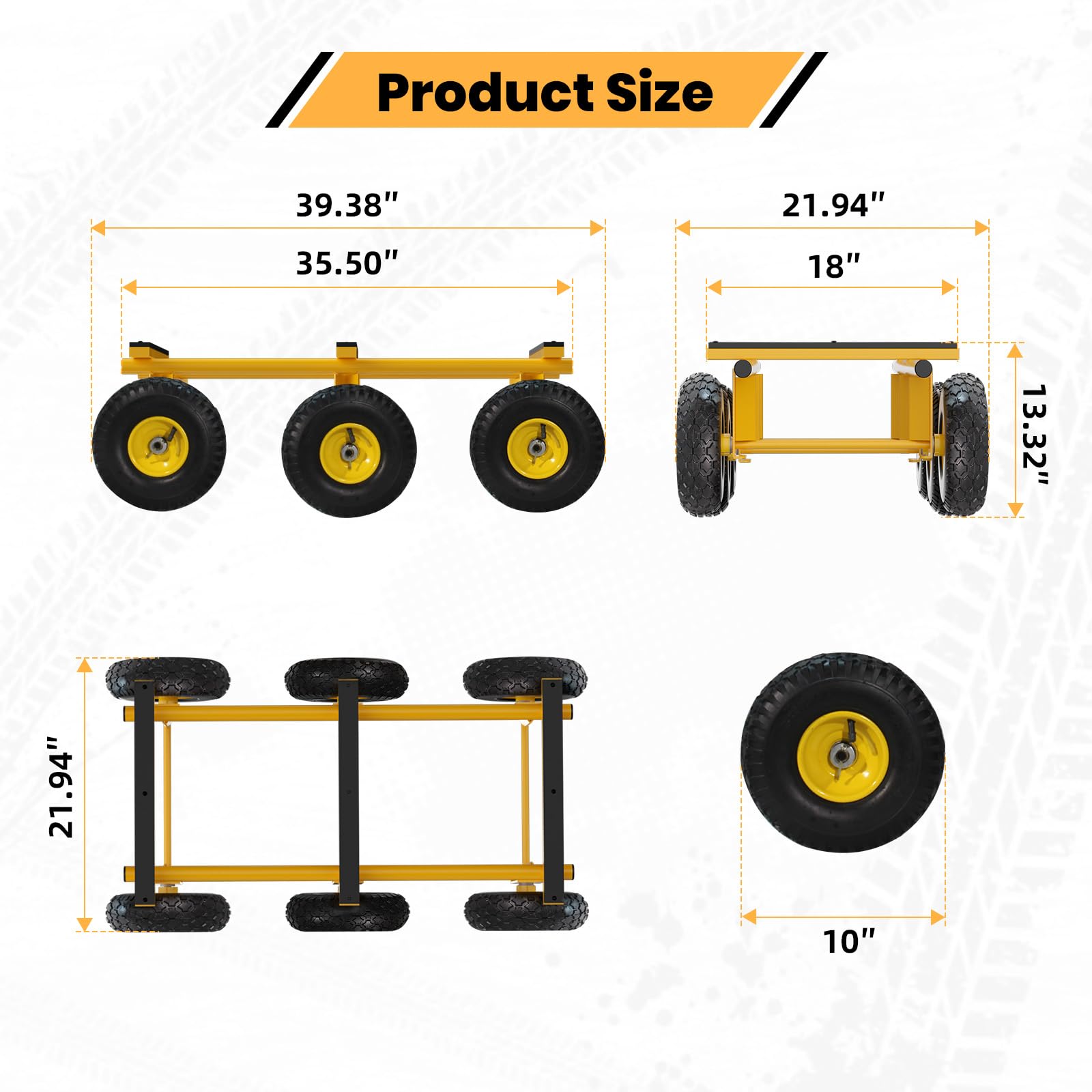 Heavy Duty 6 Wheel Dolly - 1300 lbs Capacity -2 Heavy Duty 6 Wheel Dolly - 1300 lbs Capacity -2