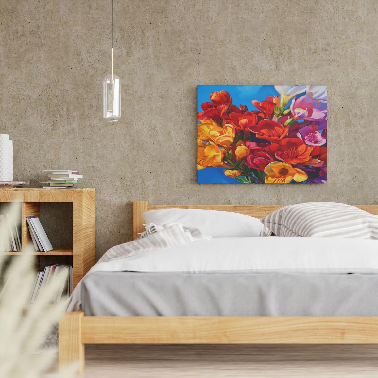 Malen-nach-Zahlen-Set für Erwachsene, Malen-nach-Zahlen-Set mit Blume, Acryl, Malen nach Zahlen für Erwachsene/Anfänger, Ölgemälde, Basteln für Heimdekoration, 95 x 70 cm, ohne Rahmen) MK203