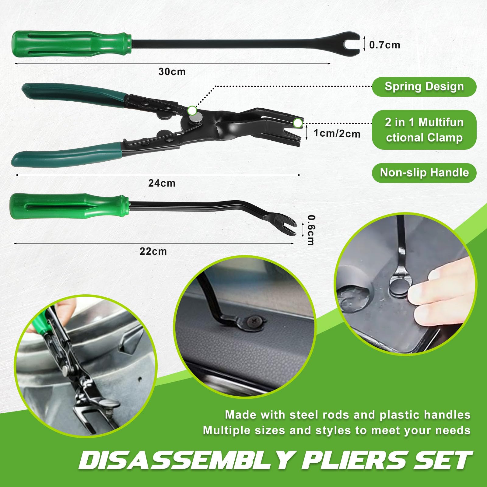 Kit d'outils de démontage de garnitures de 415 pièces, outils et équipement de mécanicien, kit d'outils et équipement de voiture - Kit d'outils de retrait de panneau de porte de voiture